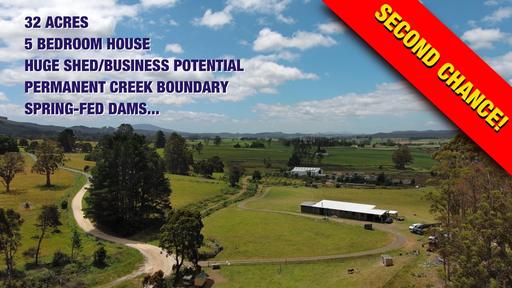 Farm Sold - TAS - Legerwood - 7263 - CONTACT FALLEN THROUGH... ON THE MARKET AGAIN: 32 Acres with near new 5brm house and business opportunity... PRICE REDUCED! 