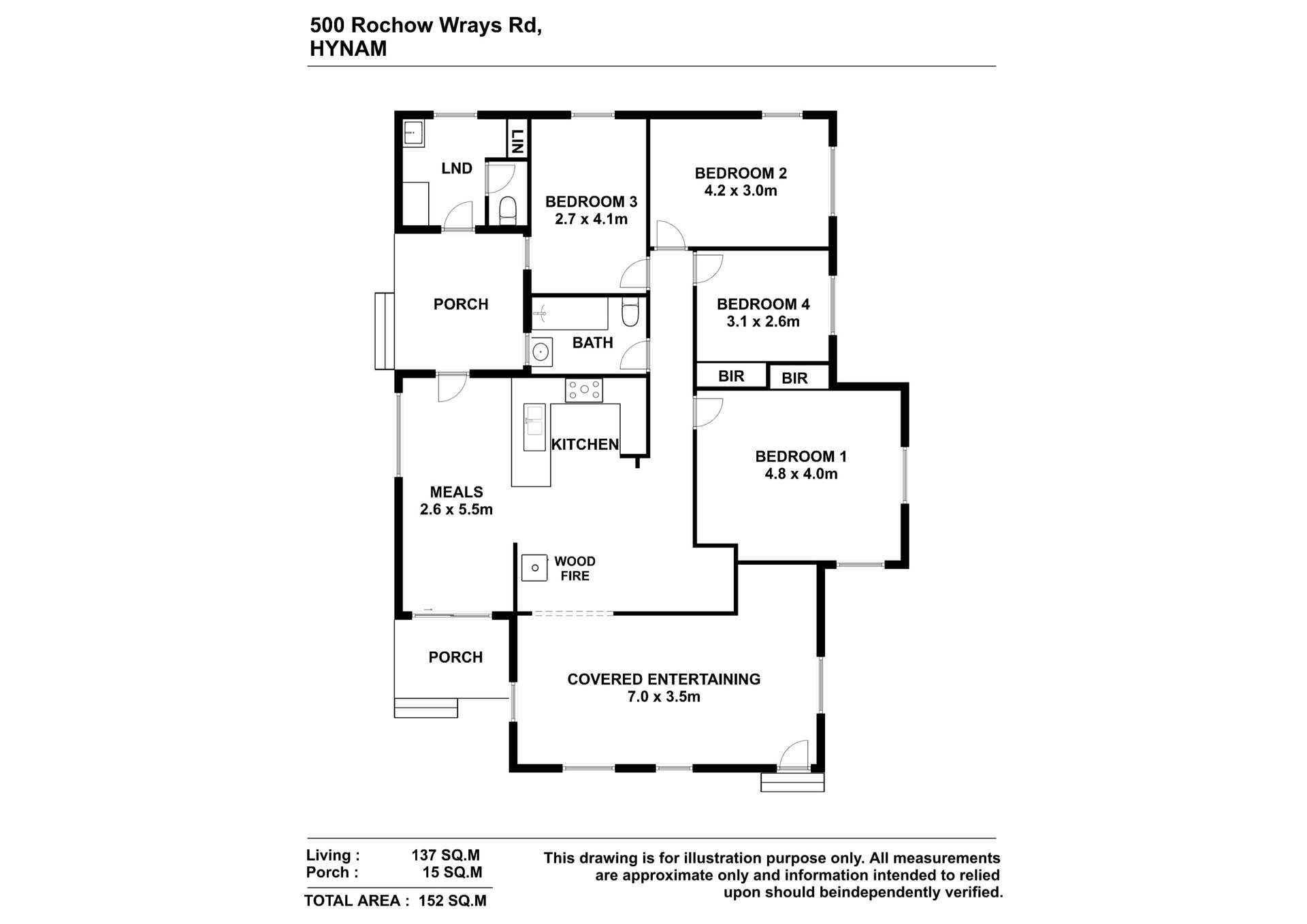 "Gum Park" 500 Rochow Wrays Road, Hynam Sold by Farmbuy.com - floorplan 1