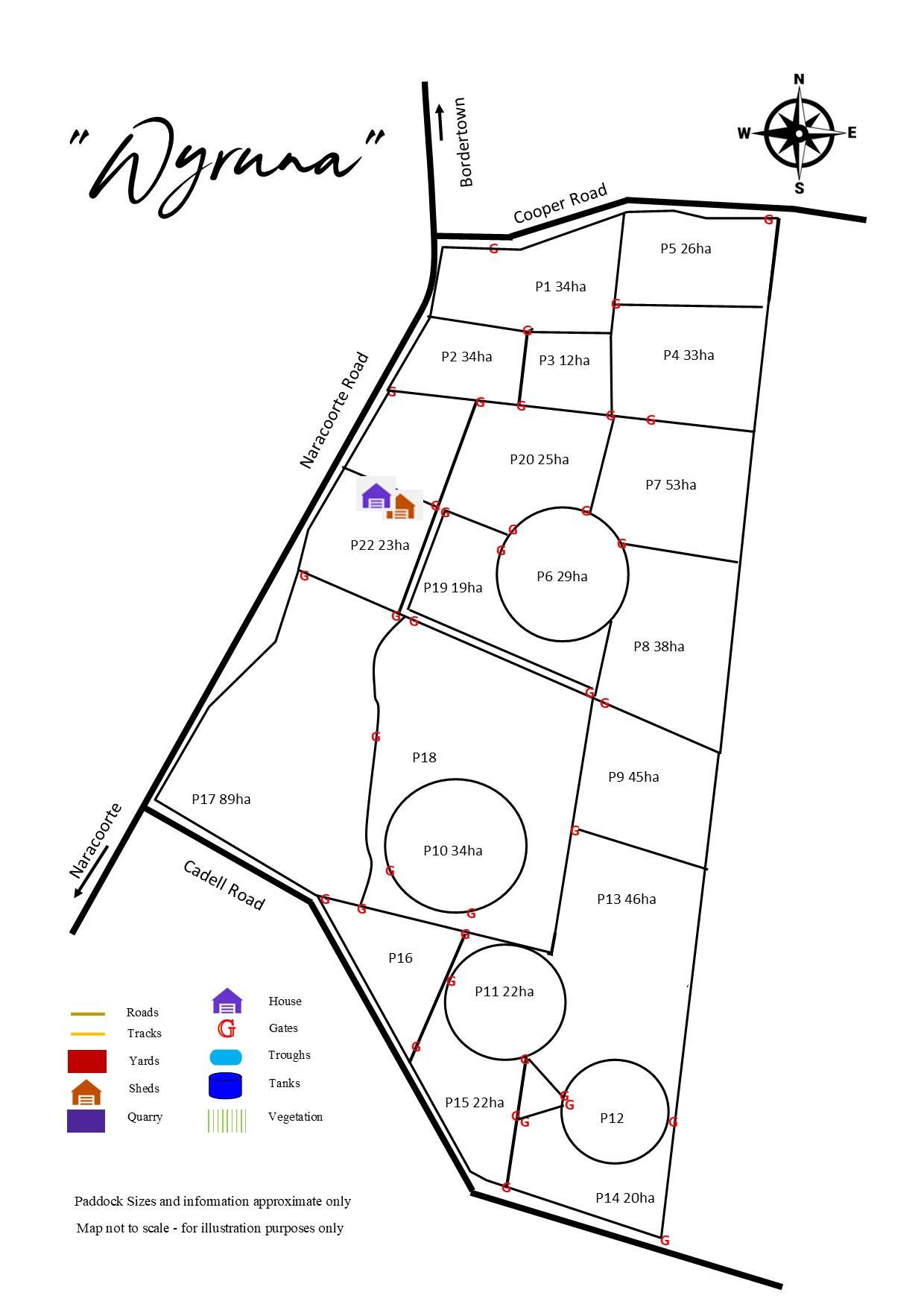 "Wyruna" 2989 Naracoorte Road, Western Flat For Sale by Farmbuy.com - floorplan 1