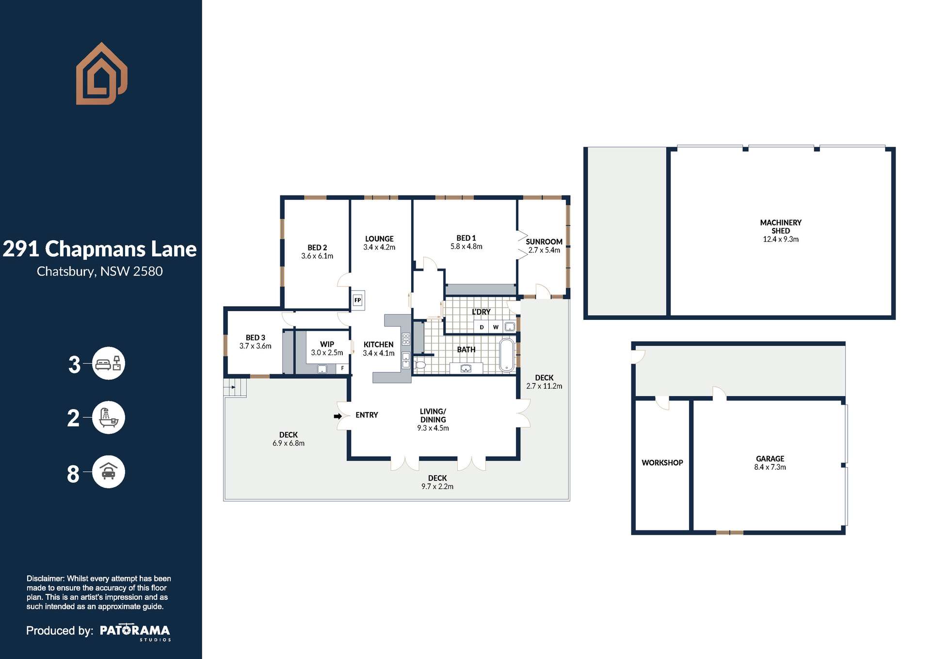 291 Chapmans Lane, Chatsbury Sold by Farmbuy.com - floorplan 1