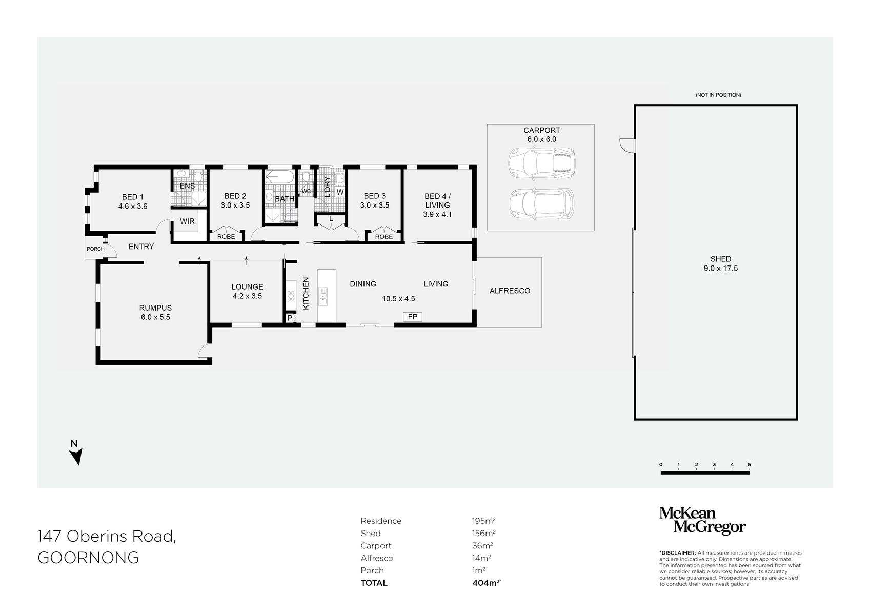 147 Oberins Road, Goornong Sold by Farmbuy.com - floorplan 1
