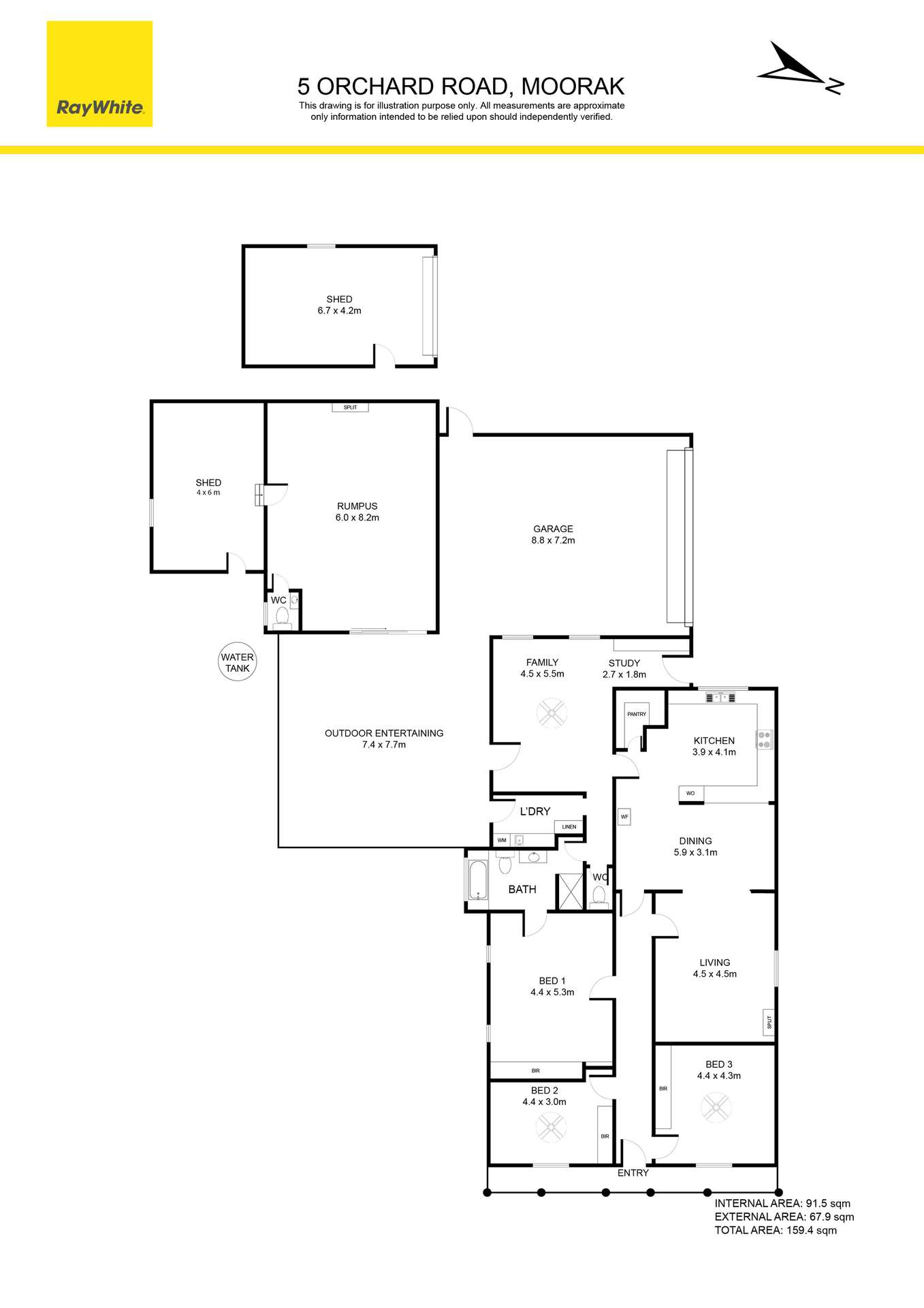 5 Orchard Road, Moorak Sold by Farmbuy.com - floorplan 1