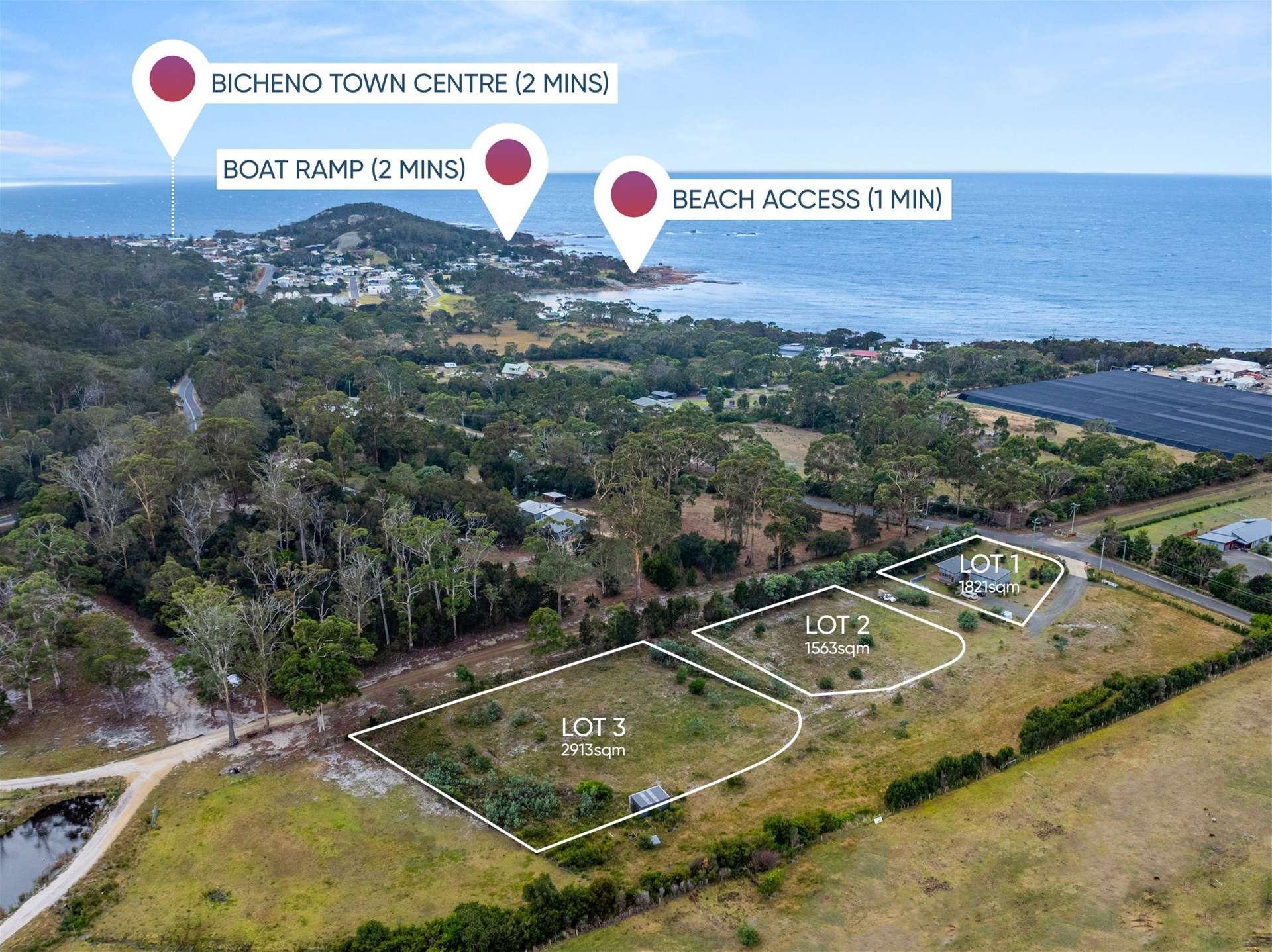 Lot 2 &amp; 3/50 Harveys Farm Road, Bicheno For Sale by Farmbuy.com - image 1