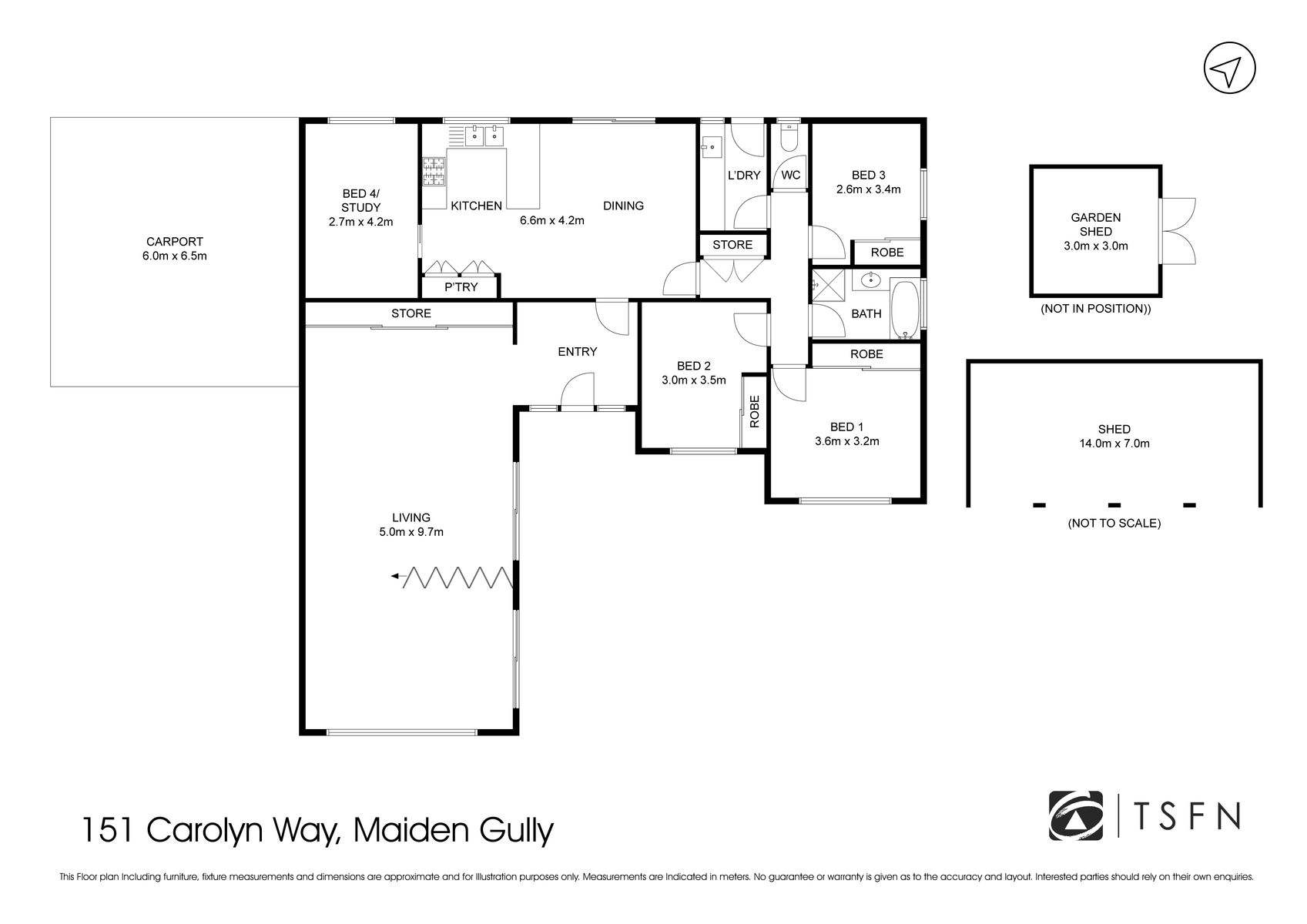 151 Carolyn Way, Maiden Gully Sold by Farmbuy.com - floorplan 1