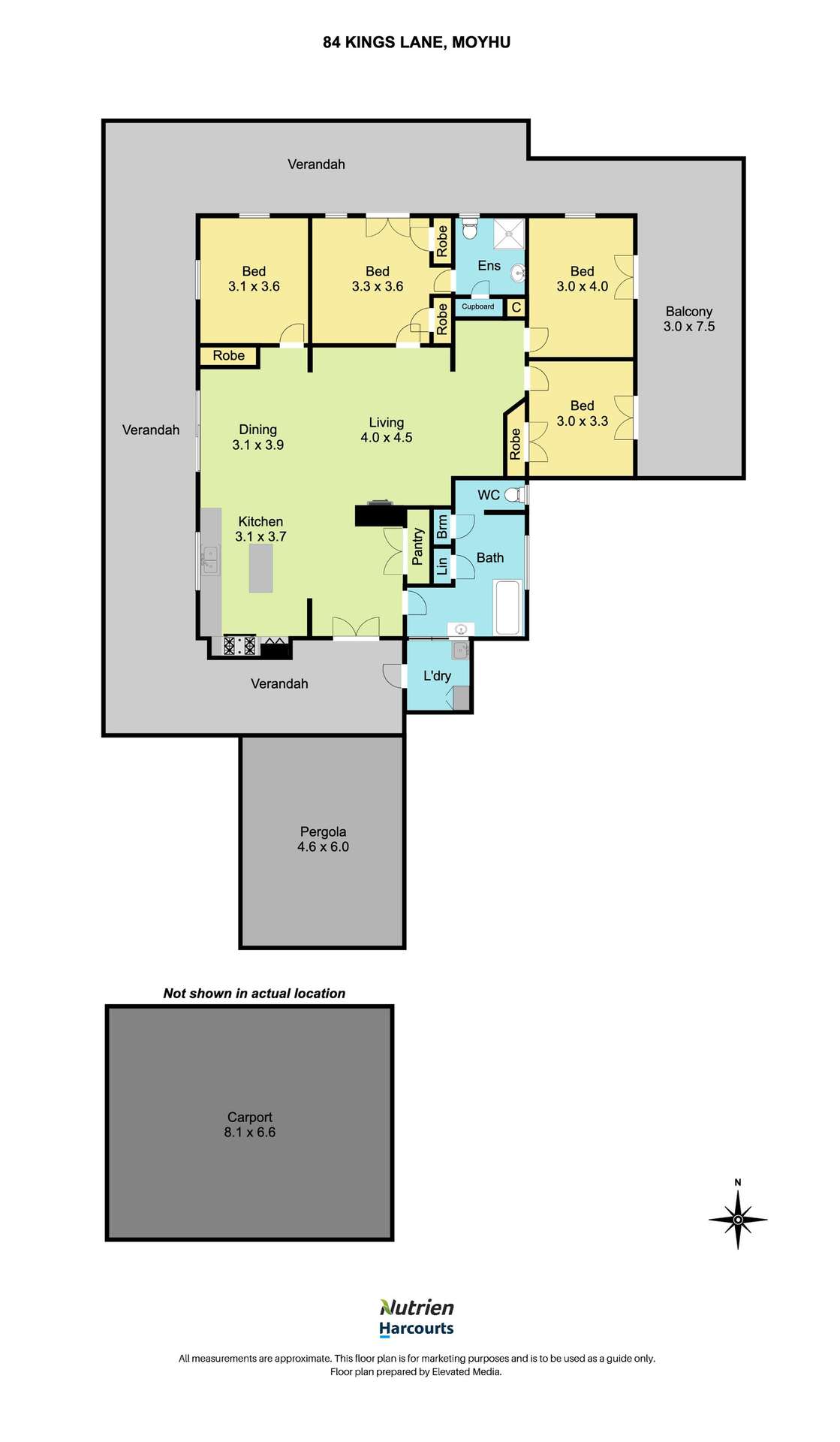 84 Kings Lane, Moyhu For Sale by Farmbuy.com - floorplan 1
