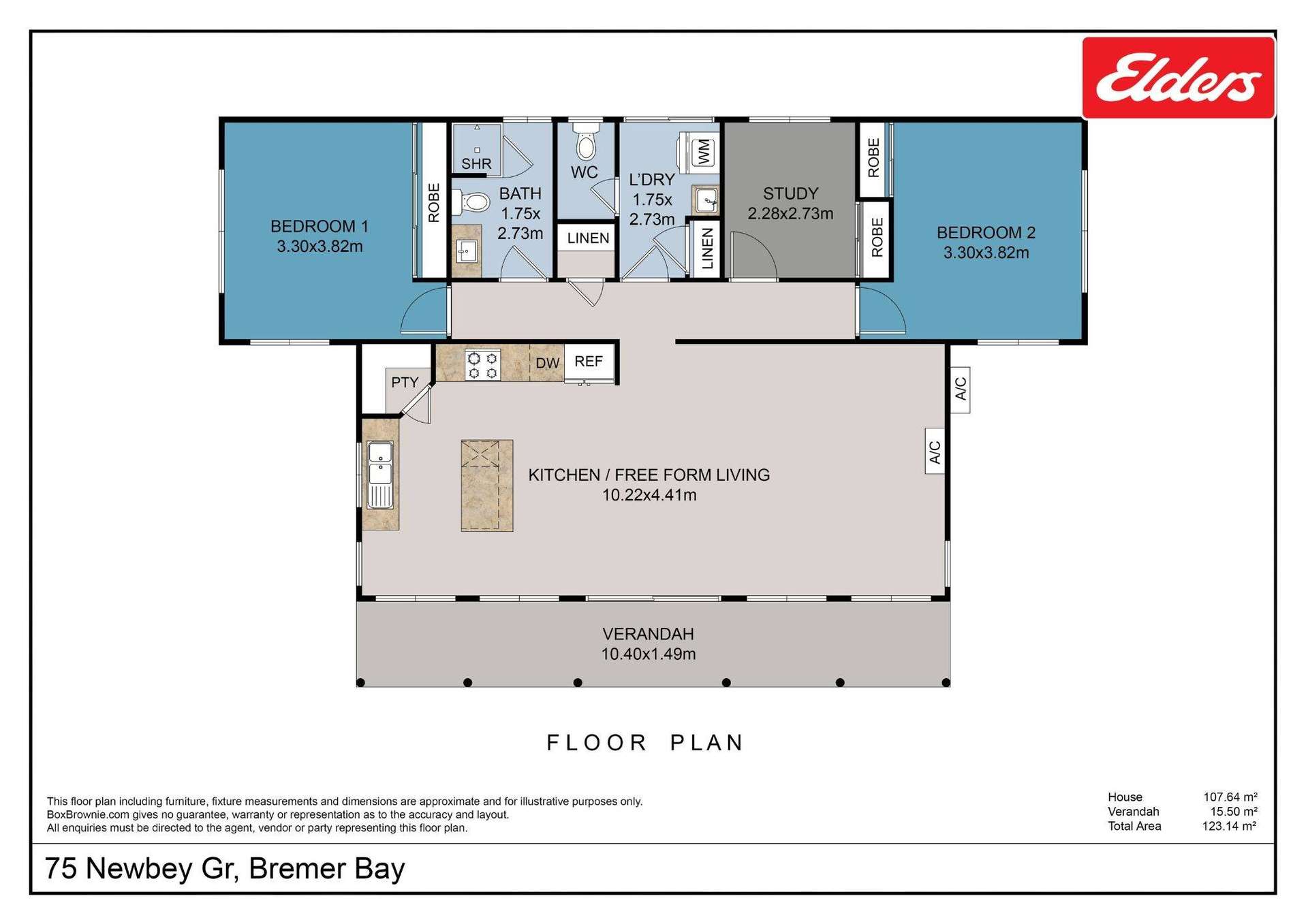 75 Newbey Grove, Bremer Bay Sold by Farmbuy.com - floorplan 1