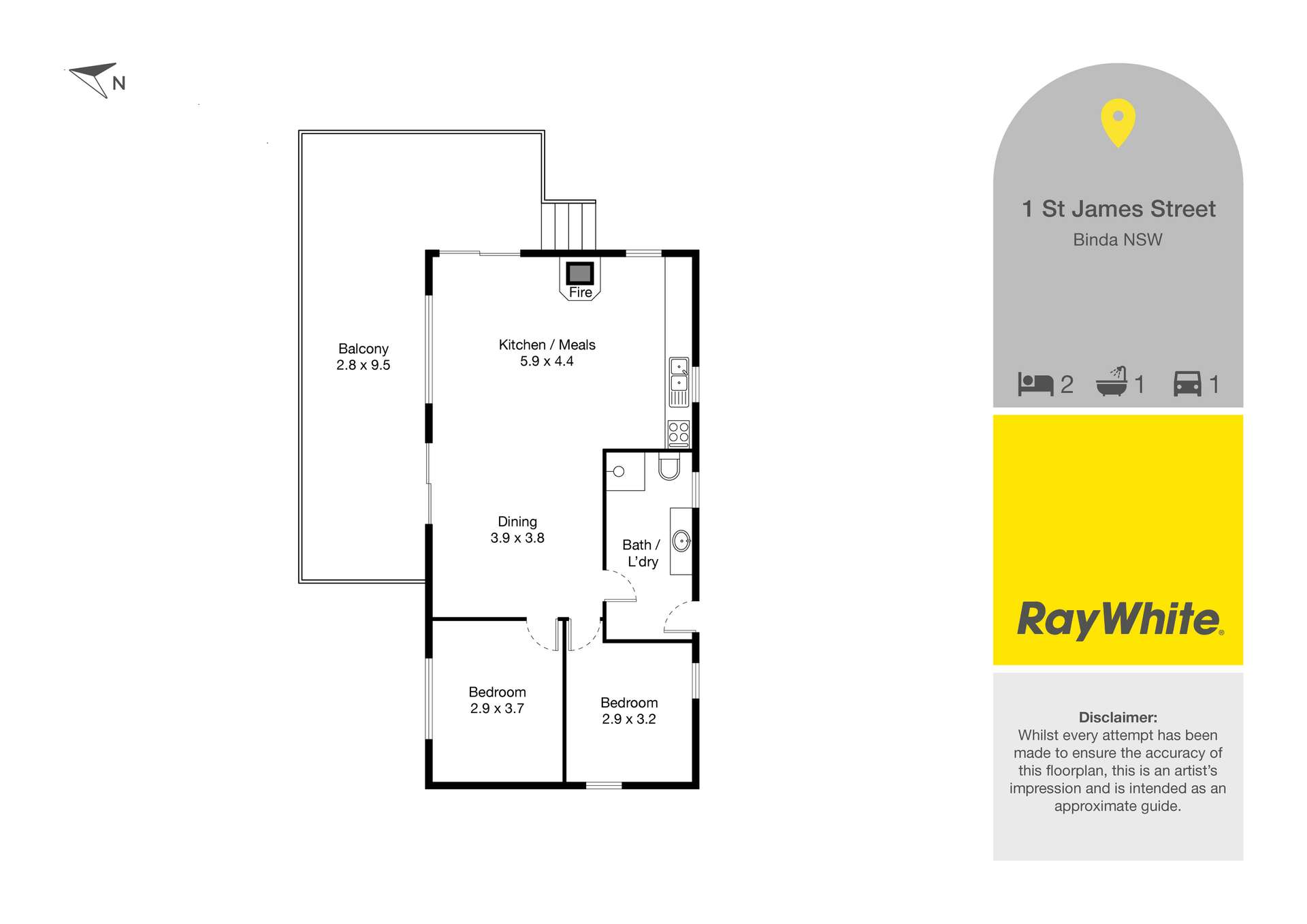 1 St James Street Binda Via, Crookwell Sold by Farmbuy.com - floorplan 1