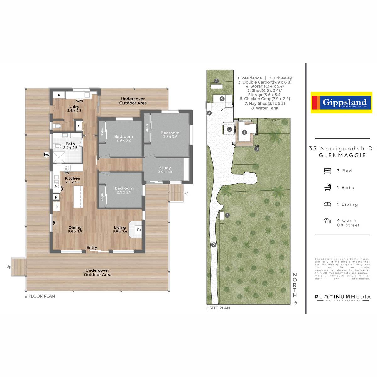 35 Nerrigundah Drive, Glenmaggie Sold by Farmbuy.com - floorplan 1