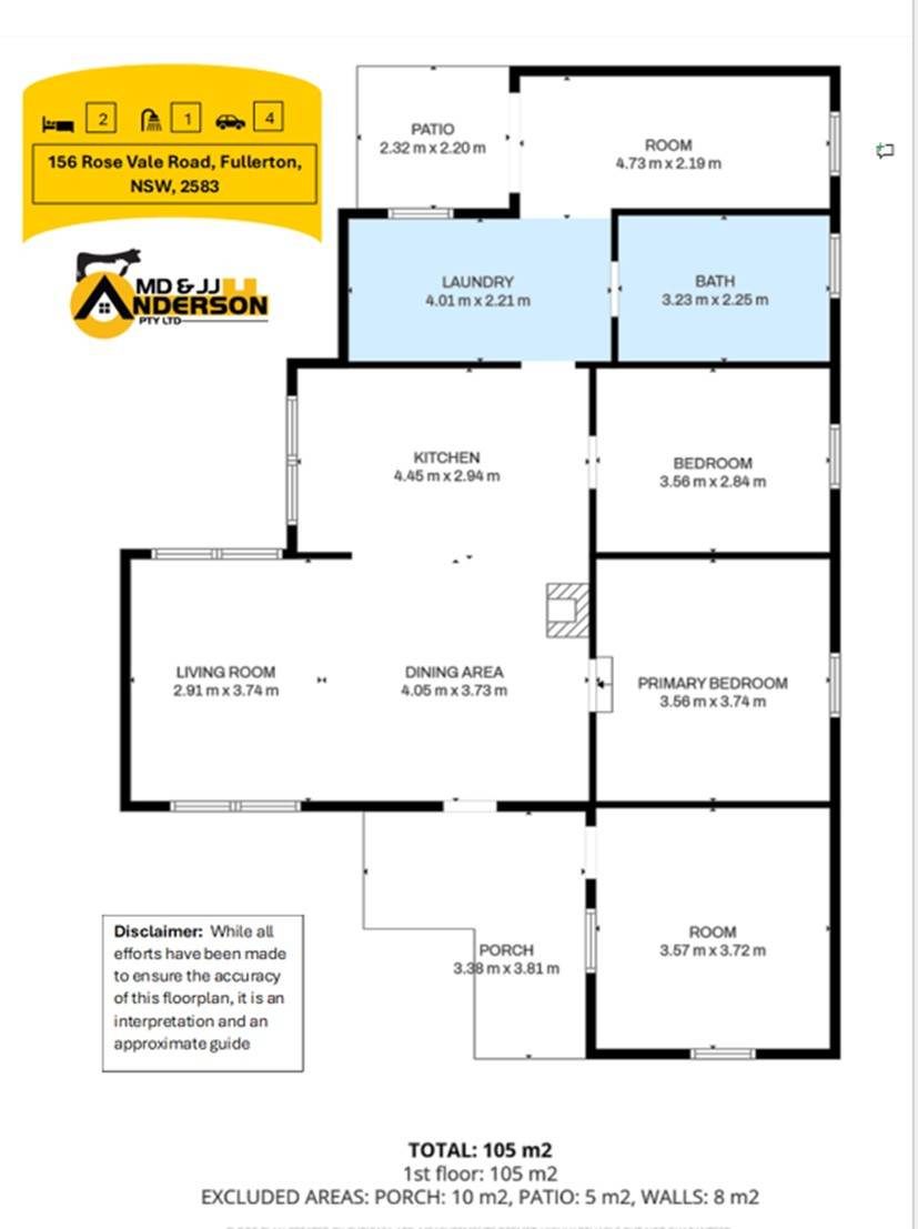 156 Rose Vale Road, Fullerton Via, Crookwell For Sale by Farmbuy.com - floorplan 1