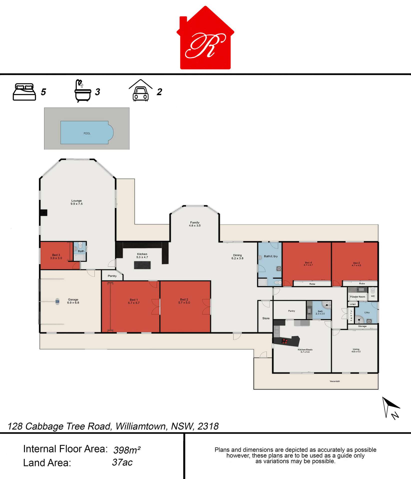 128 Cabbage Tree Road, Williamtown For Sale by Farmbuy.com - floorplan 1