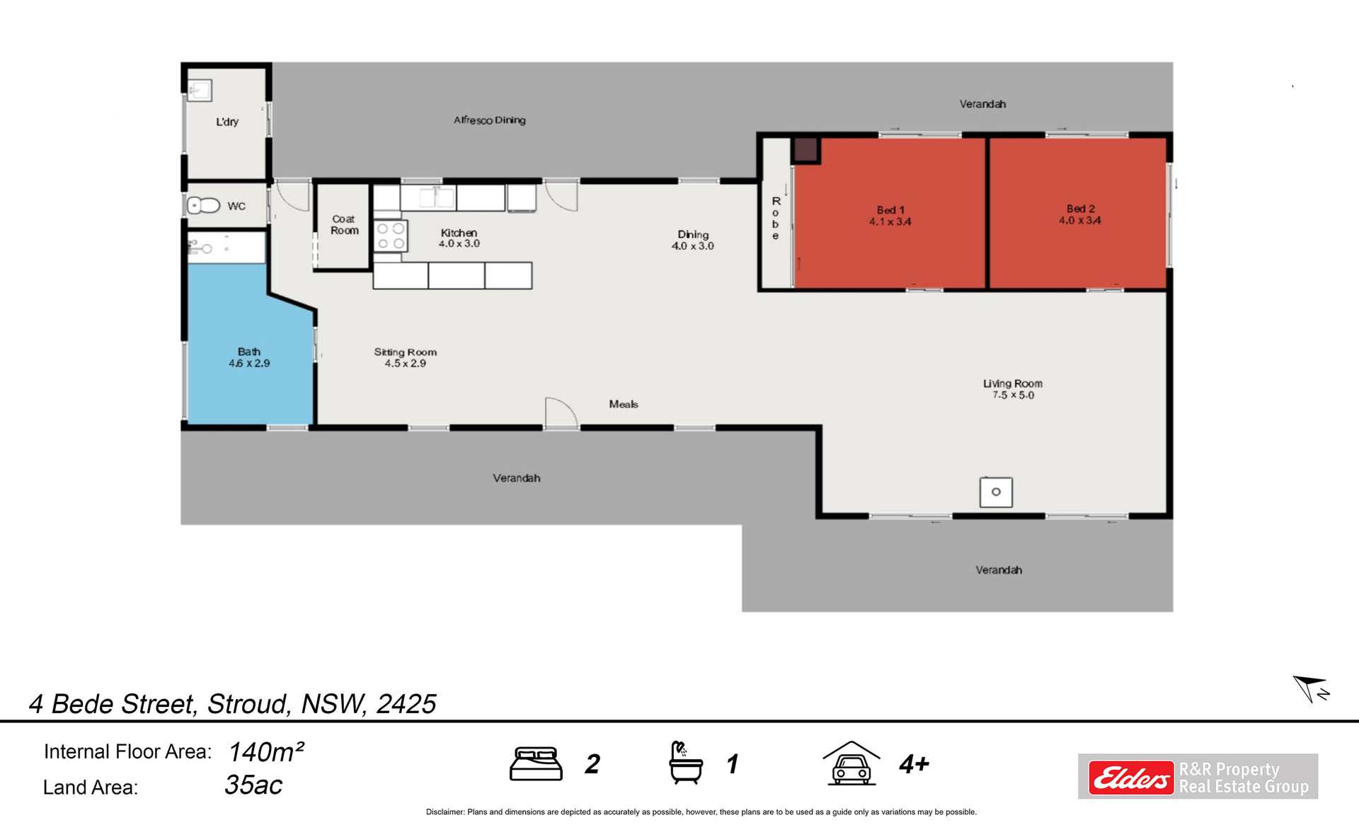 4 Bede Street, Stroud Sold by Farmbuy.com - floorplan 1