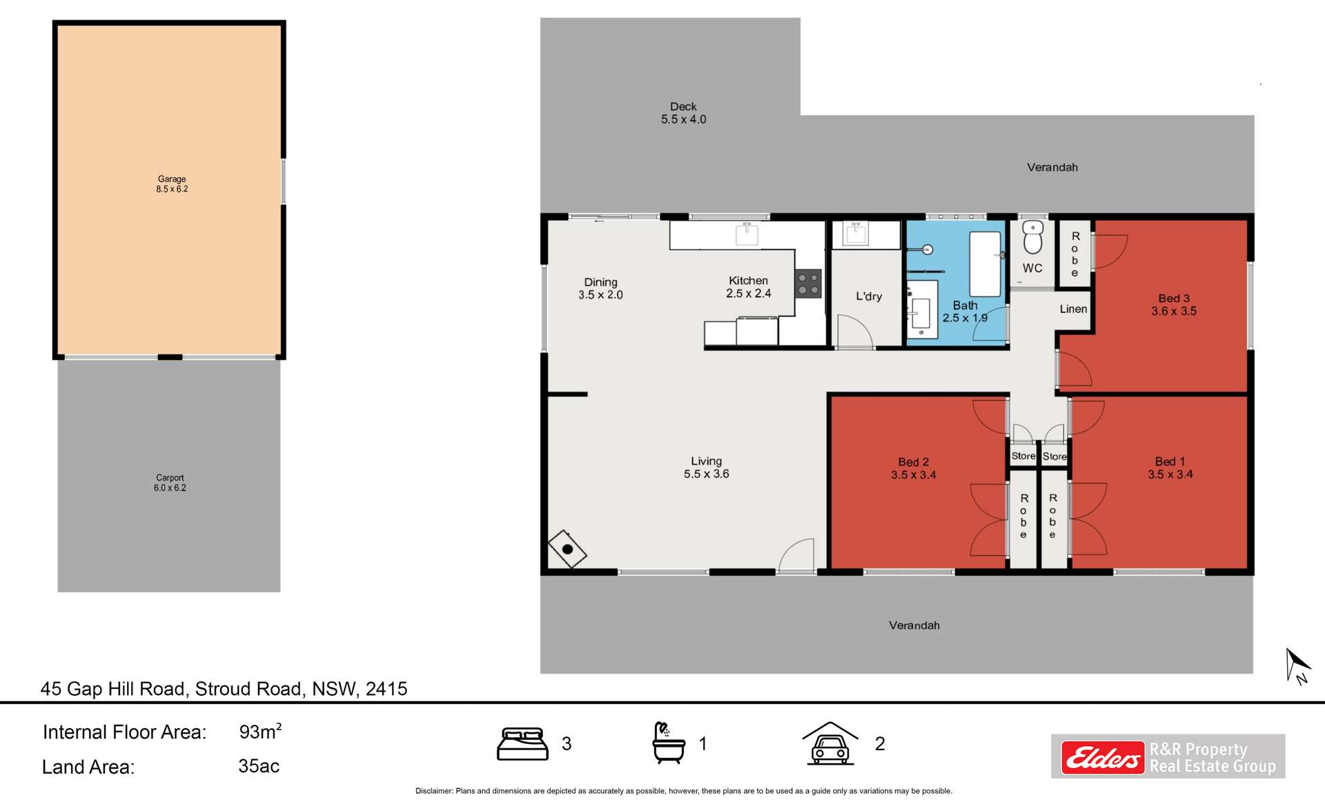 45 Gap Hill Road, Stroud Road Sold by Farmbuy.com - floorplan 1
