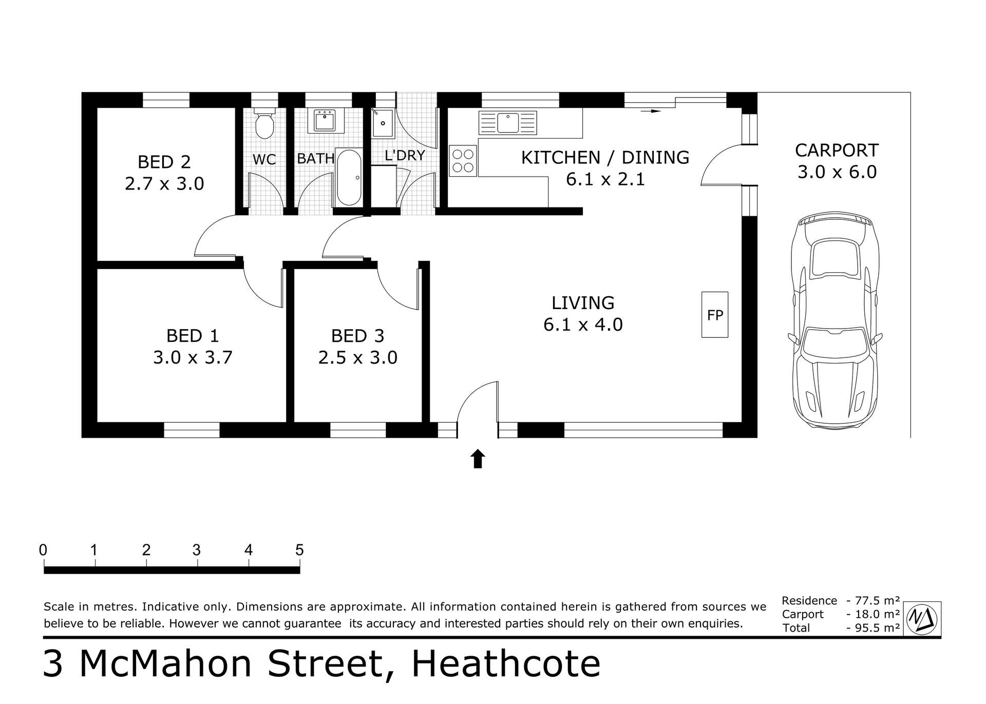 3 McMahon Street, Heathcote Sold by Farmbuy.com - floorplan 1