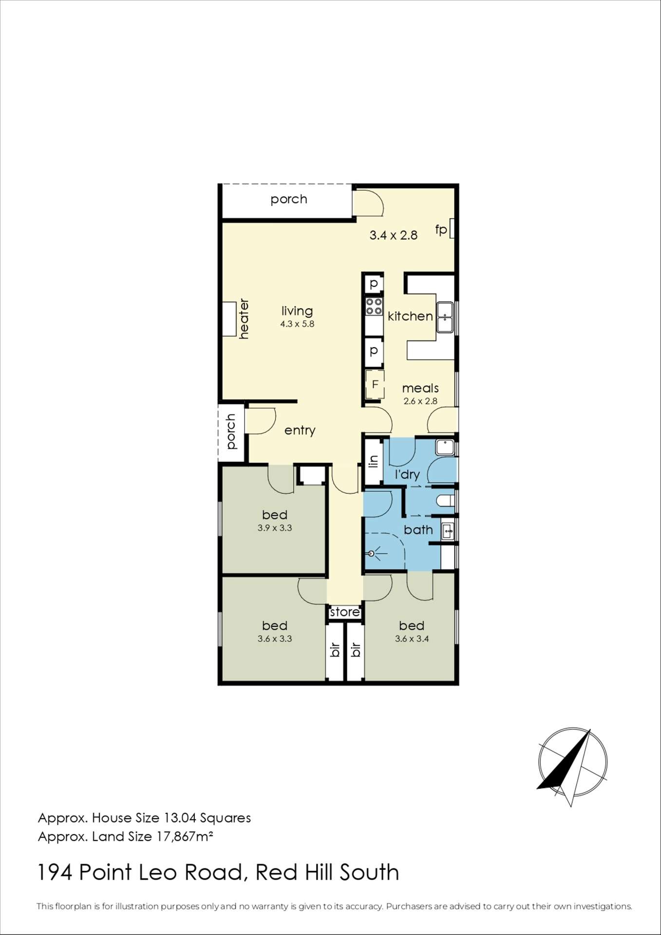 194 Point Leo Road, Red Hill South Sold by Farmbuy.com - floorplan 1