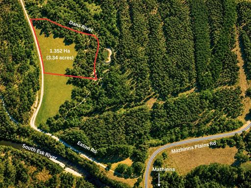 Farm For Sale - TAS - Mathinna - 7214 - Rare Riverfront Acreage in Historic Mathinna 1.352ha 