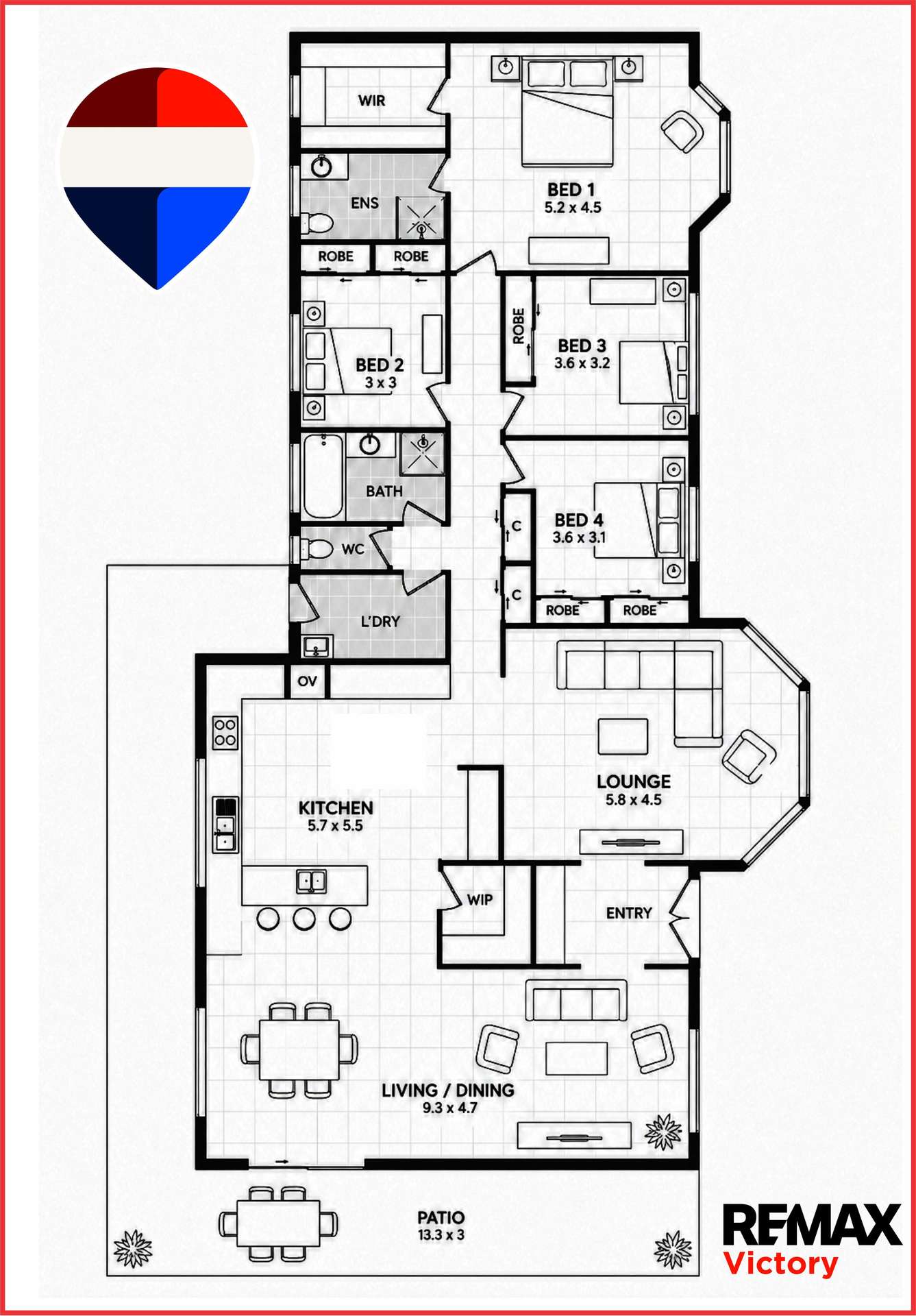 36-38 Hermitage Place, Morayfield For Sale by Farmbuy.com - floorplan 1