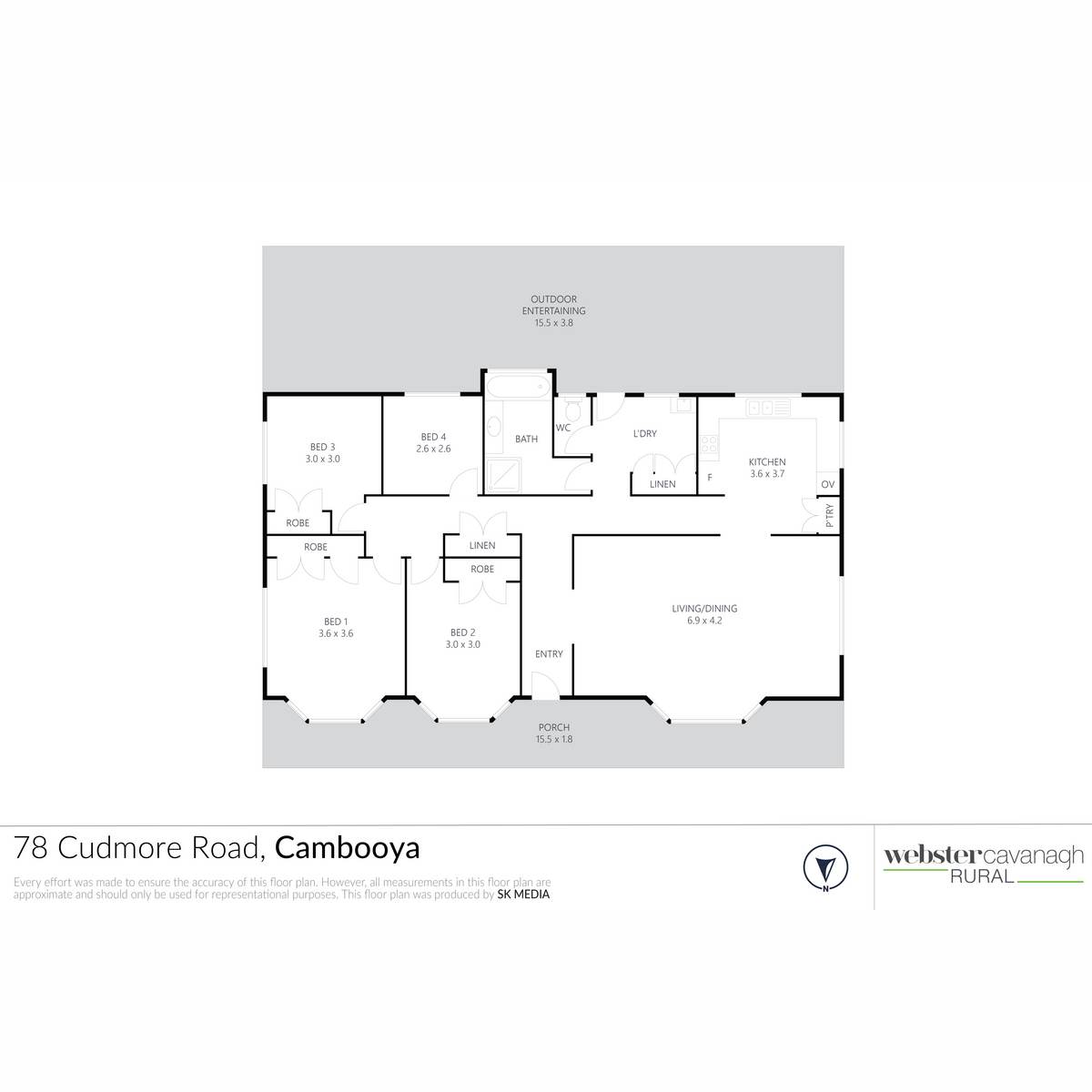 78 Cudmore Road, Cambooya For Sale by Farmbuy.com - floorplan 1