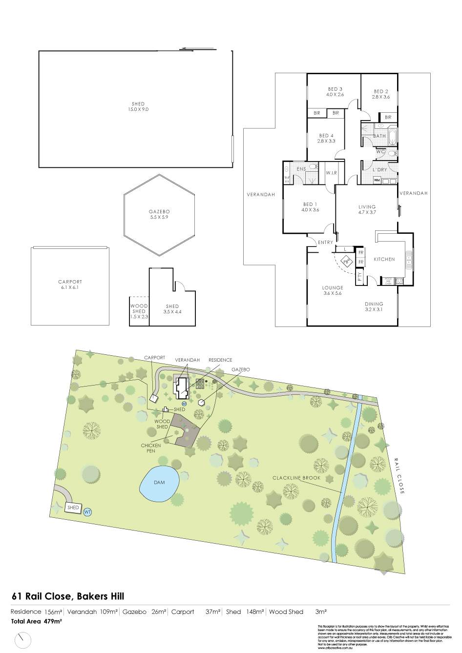 61 Rail Close, Bakers Hill For Sale by Farmbuy.com - floorplan 1