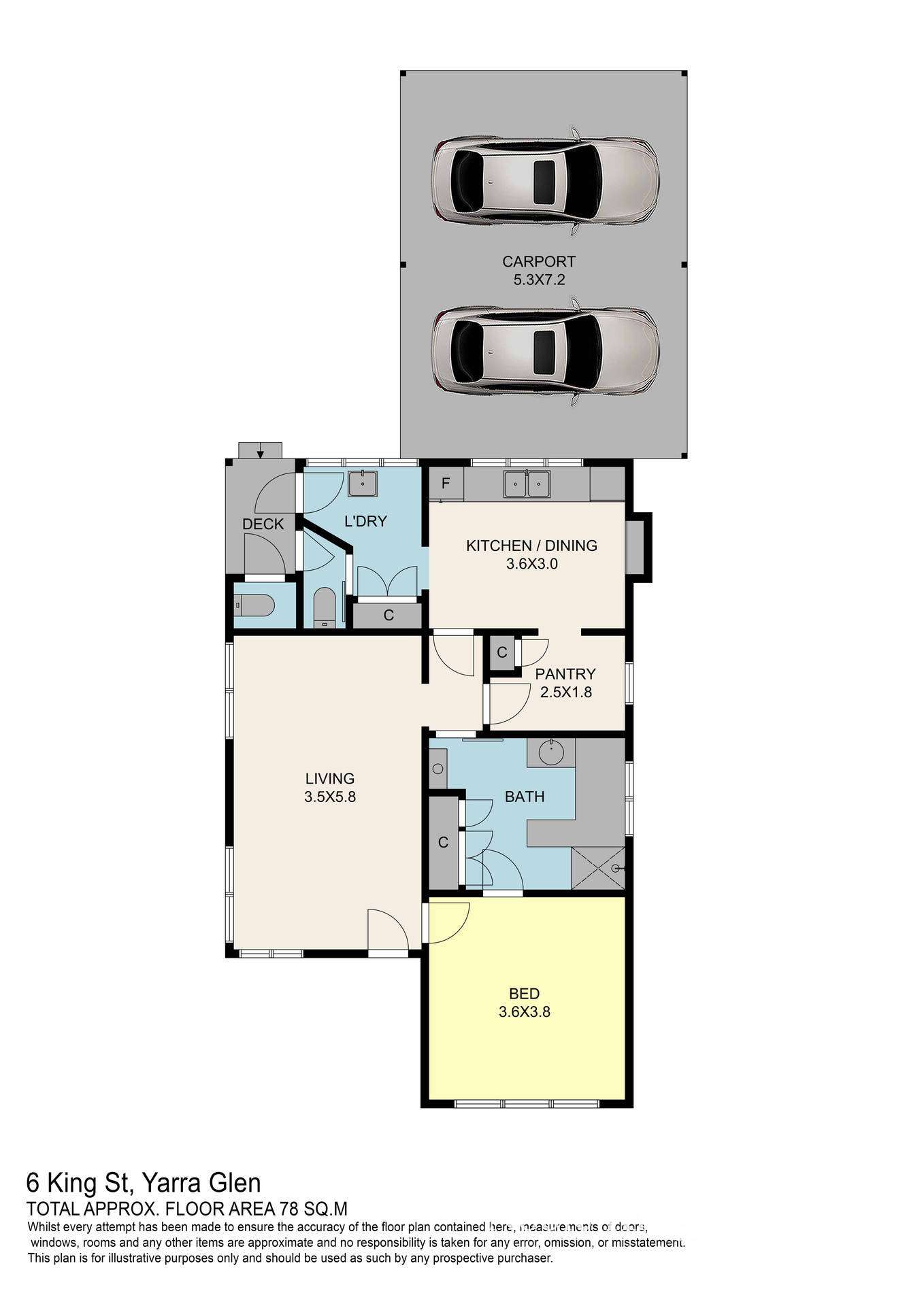 6 King Street, Yarra Glen For Sale by Farmbuy.com - floorplan 1
