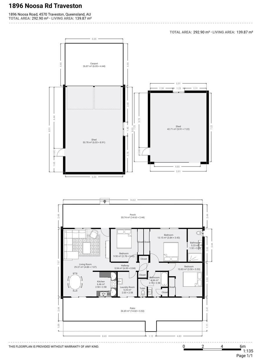 1896 Noosa Road, Traveston For Sale by Farmbuy.com - floorplan 1