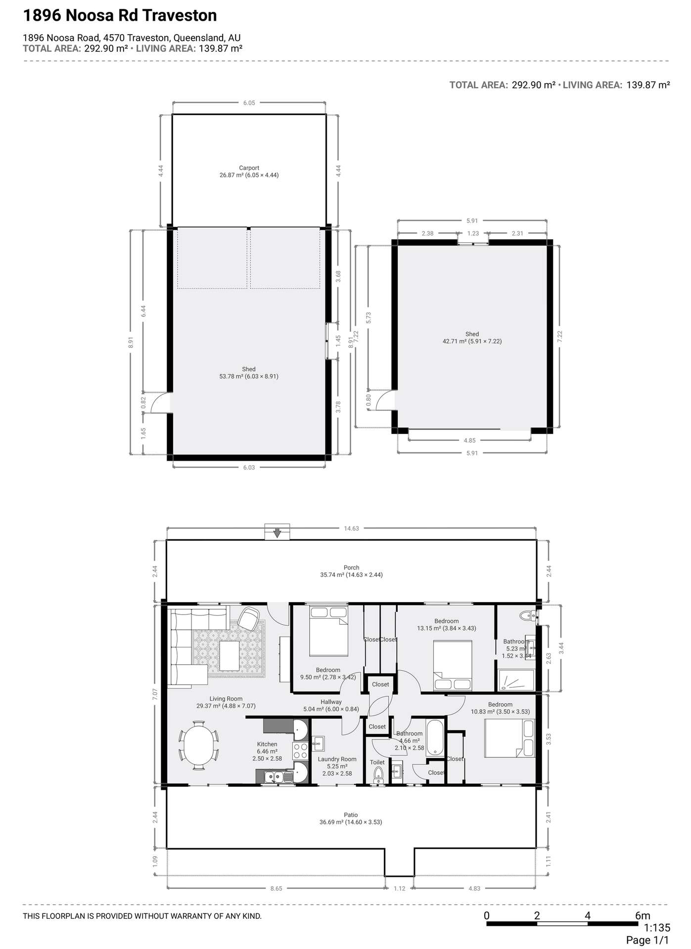 1896 Noosa Road, Traveston For Sale by Farmbuy.com - floorplan 1