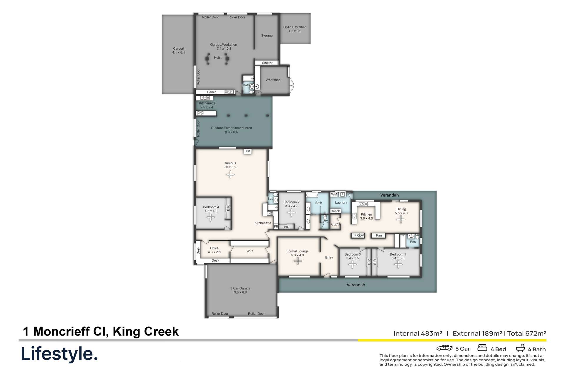 1 Moncrieff Close, King Creek For Sale by Farmbuy.com - floorplan 1