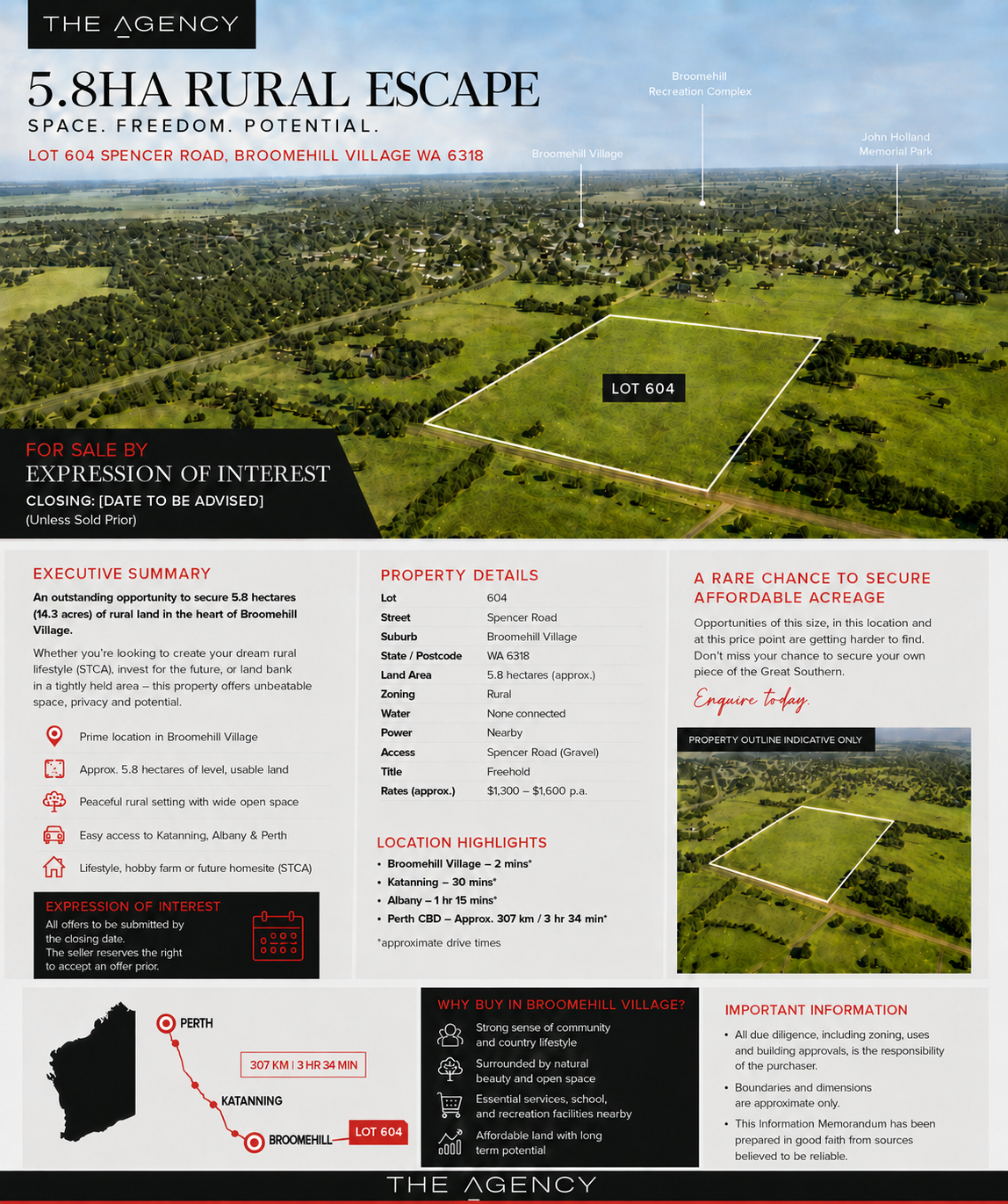 Lot 604 Spencer Road, Broomehill Village For Sale by Farmbuy.com - floorplan 1