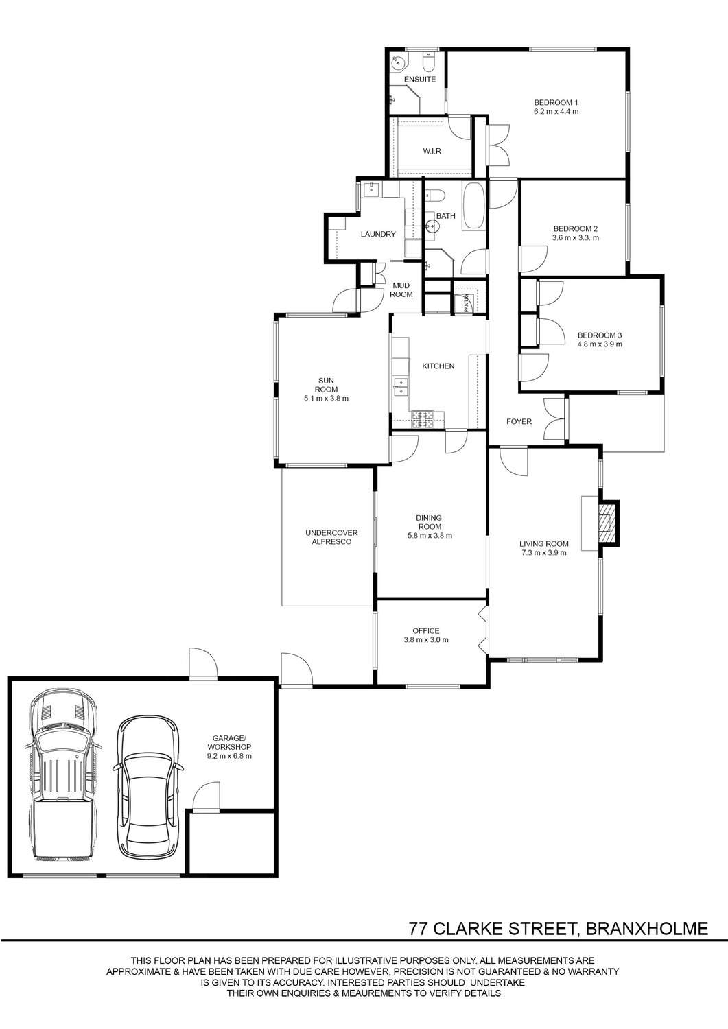 77 Clarke Street, Branxholme For Sale by Farmbuy.com - floorplan 1