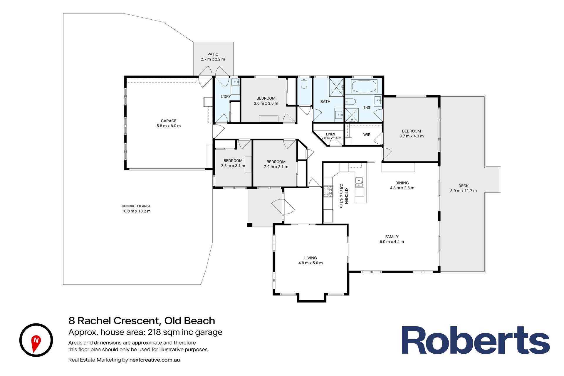 8 Rachel Crescent, Old Beach For Sale by Farmbuy.com - floorplan 1