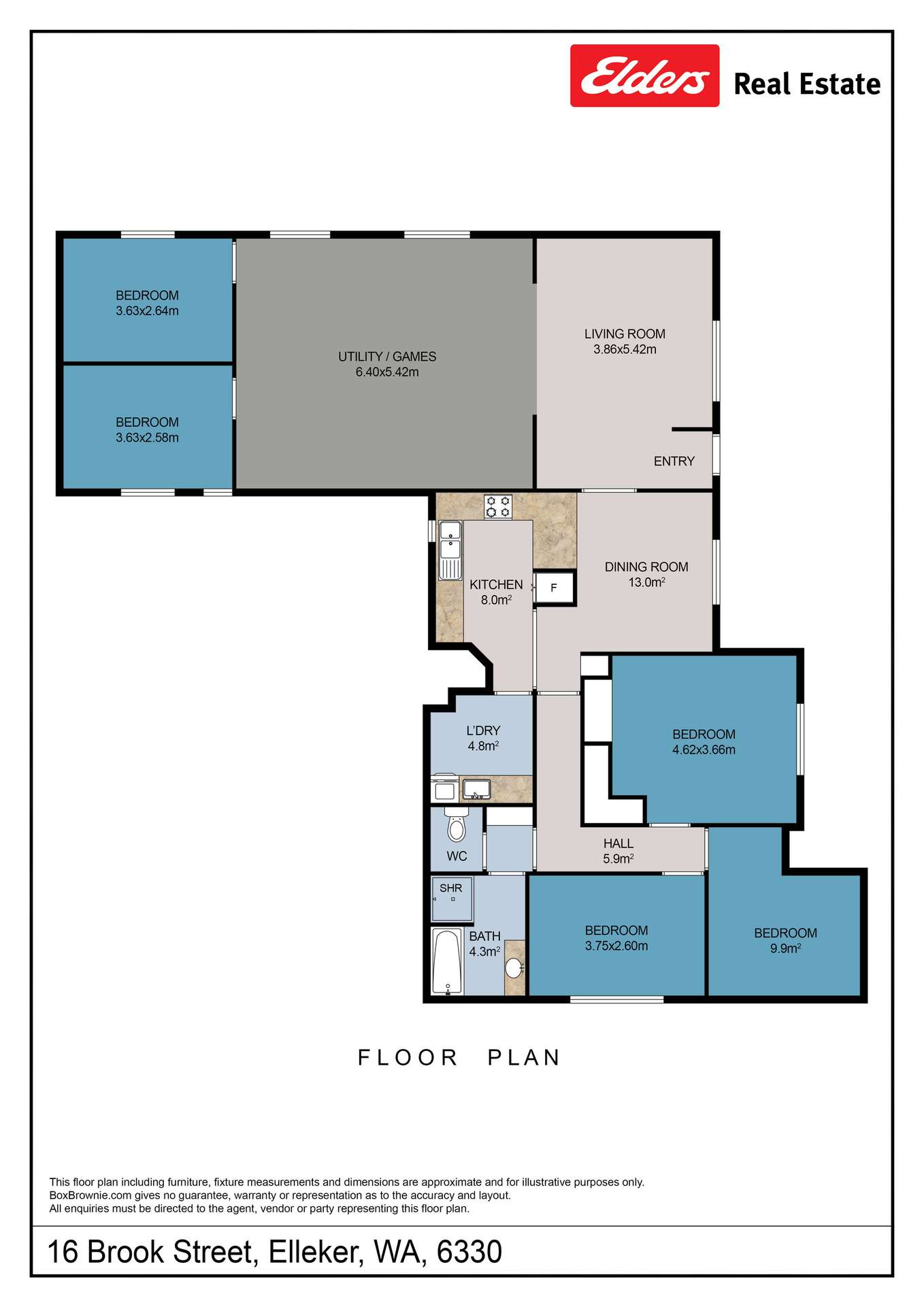 16 Brook Street, Elleker For Sale by Farmbuy.com - floorplan 1