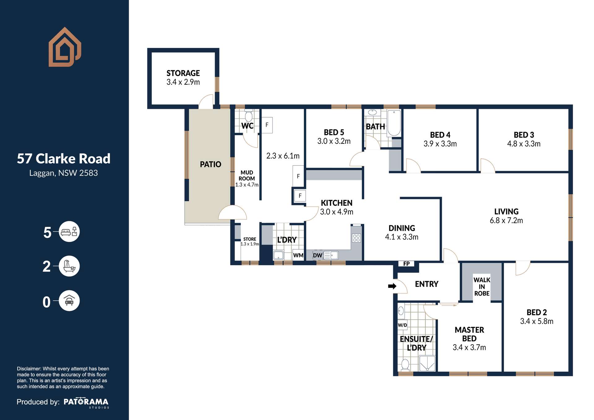 57 Clarke Road, VIA LAGGAN, Crookwell For Sale by Farmbuy.com - floorplan 1